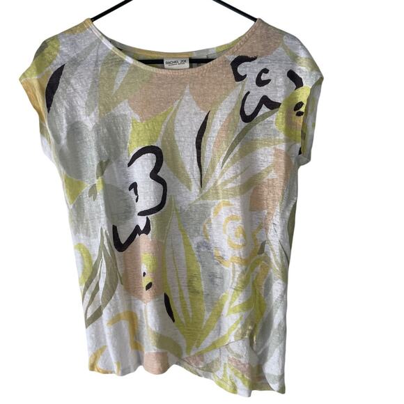 Rachel‎ Zoe Women's Size Small Pastel Floral 100% Linen Top - Picture 1 of 7